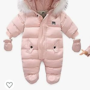 Pink snow suit for baby 6-9 months